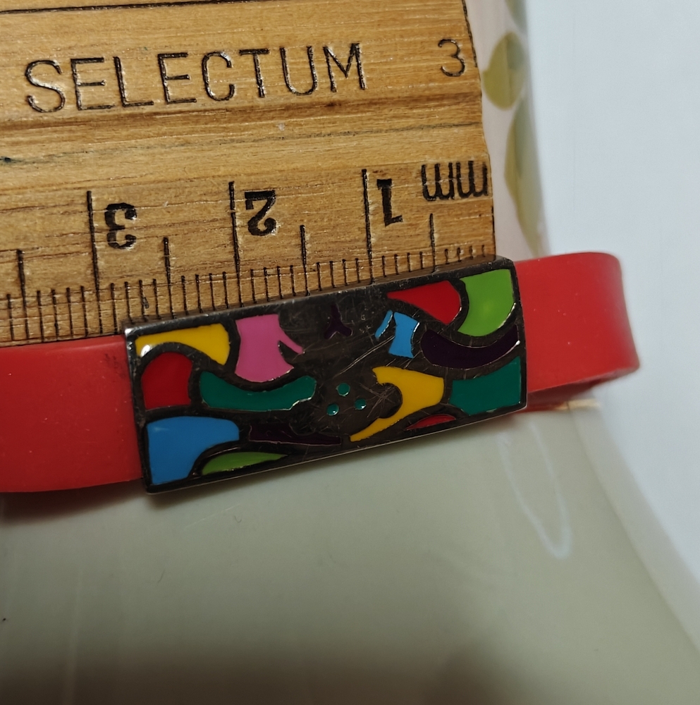 Rare Tous Sterling Silver Colorful Enamel Bear And Silicone Bracelet - Picture 8 of 16